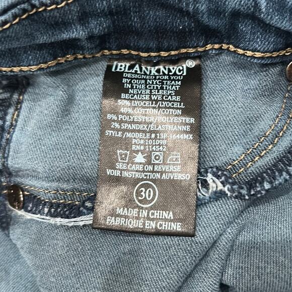 Blank NYC Stretch Demin Fringe Skinny Jeans Size 10/30 - Picture 9 of 9